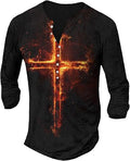 MARSVOVO Jesus Faith Henley Shirts for Men Long Sleeve