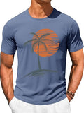 Runcati Mens Short Sleeve T-Shirts Graphic Crew Neck