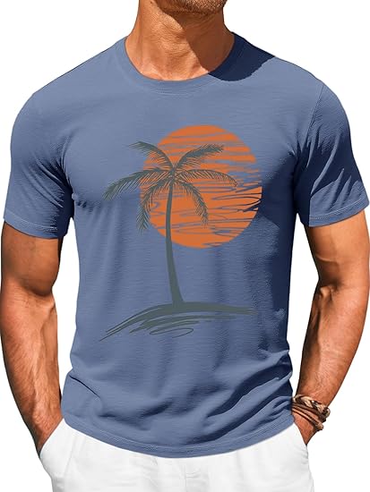 Runcati Mens Short Sleeve T-Shirts Graphic Crew Neck